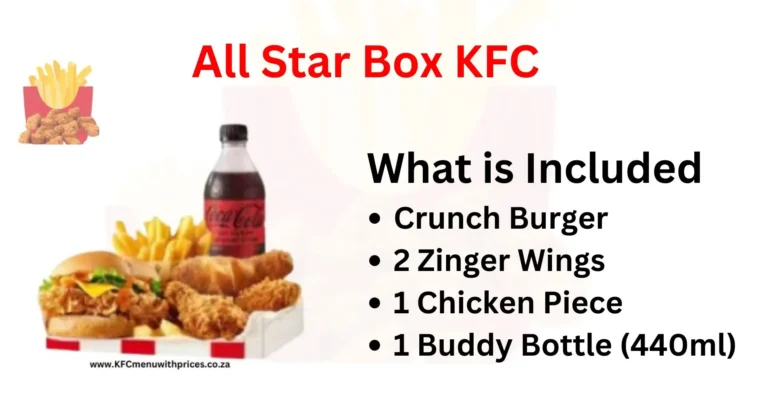 All Star Box KFC Price With Buddy Bottle & Nutrition in SA 2024