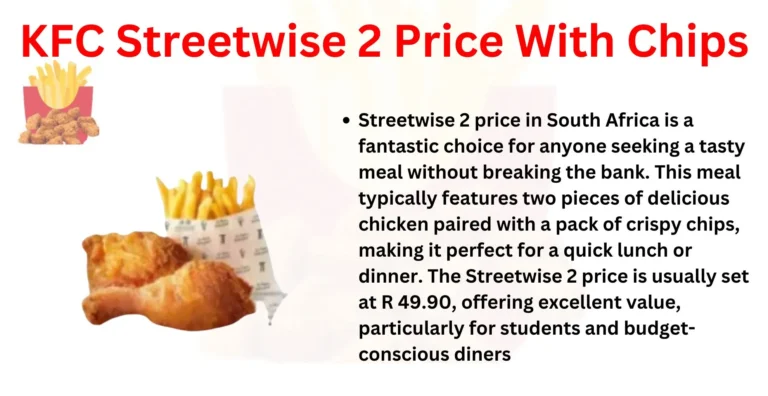 KFC Streetwise 2 Price With Chips