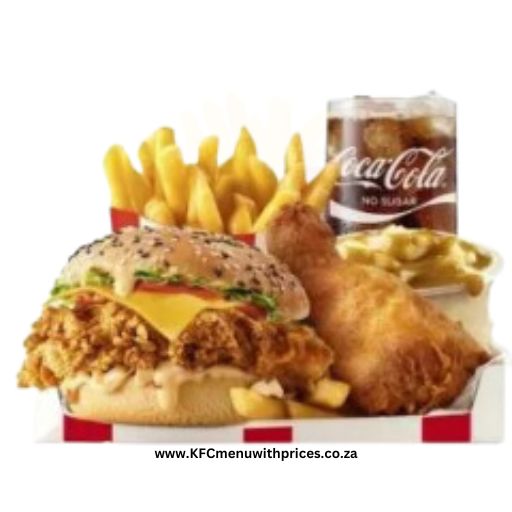 Large Fully Loaded Box Meal With Zinger Burger & No-Sugar Soda Fountain
